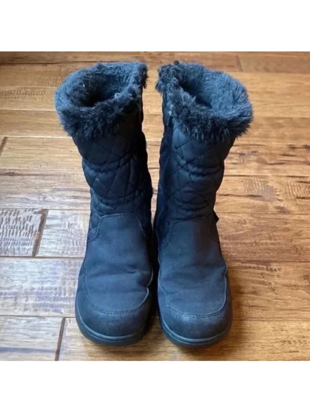 L.L. Bean Women's Insulated Commuter Boots Black Quilted Snow Winter Size 6